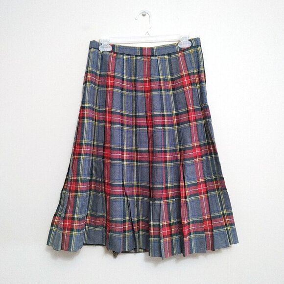 Highland Queen Grey Stewart Wool Kilt Womens Size 14 Dark Academia Vintage - Picture 2 of 3